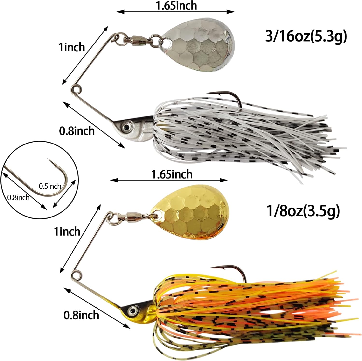 Eupheng سبينر الطعم ملعقة سلك  - مراجعة Fishing Lure Spinnerbait وسعره